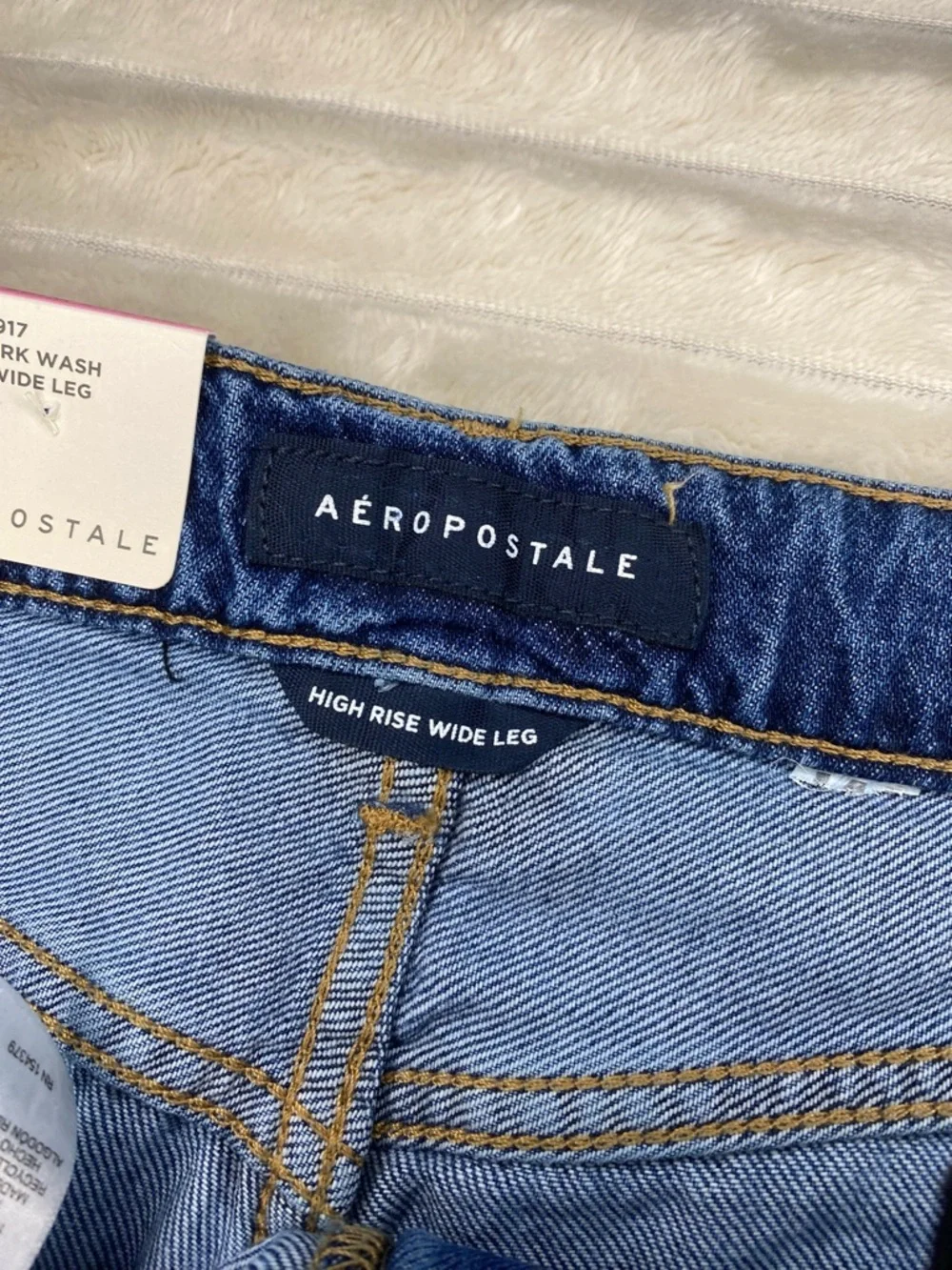 Aeropostale Dark Blue High Rise Wide Leg Jeans NWT - Picture 2 of 8